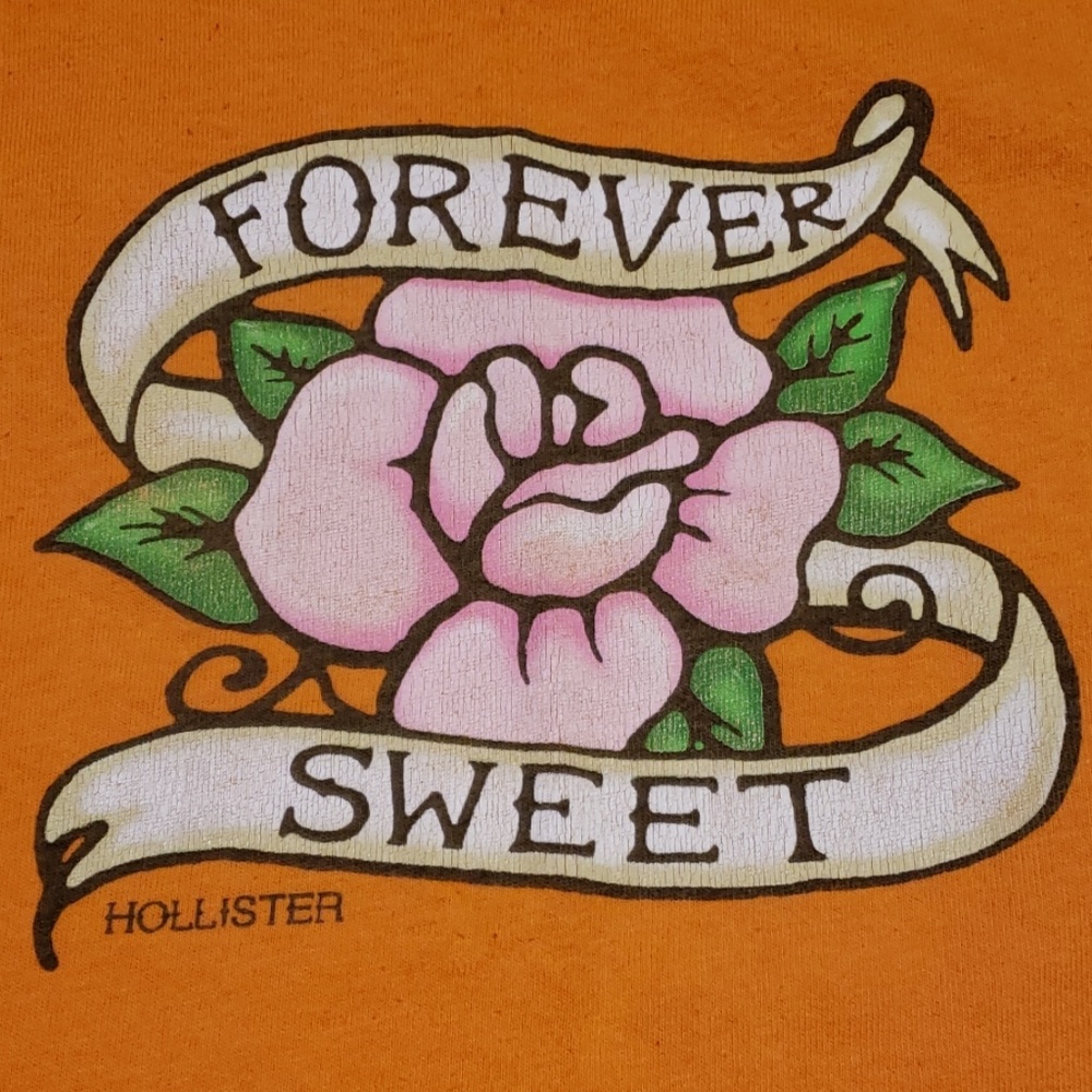 Orange Hollister Rose Forever Sweet T-Shirt - Picture 3 of 7